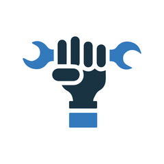 Hand, tools, repair, construction icon. Glyph style vector EPS.