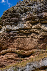 Geological formations at Boljetin river gorge in Eastern Serbia