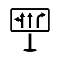 Traffic, direction, road icon. Black vector graphics.