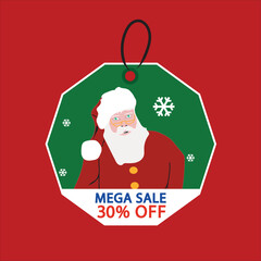 tag 30% off christmas promotion red santa claus