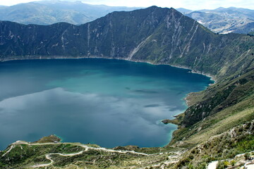 Fototapeta na wymiar Quilotoa Lake near Latacunga, Ecuador