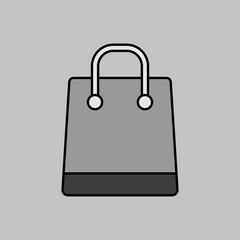 Shopping bag vector grayscale icon