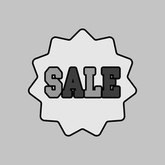 Sale tag grayscale icon. E-commerce sign