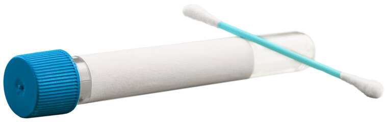 Tube containing a swab sample that has tested on COVID