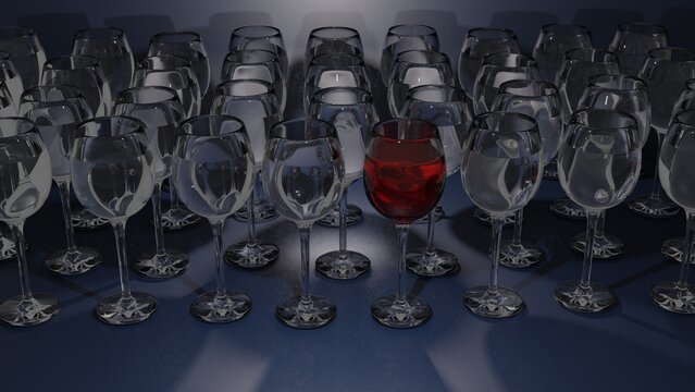 wine glasses background image 3d render