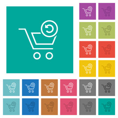 Undo cart operation outline square flat multi colored icons