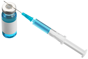 Vaccine bottle  Covid - 19 Corona virus Vaccine injection  and a medical syringe