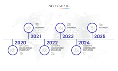 Infographics design 6 steps with marketing icons can be used for workflow layout, diagram, annual report, web design.
