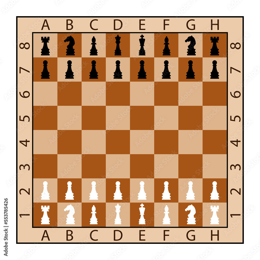 Poster vector checkerboard with chess pieces. background in the form of a vector checkerboard.