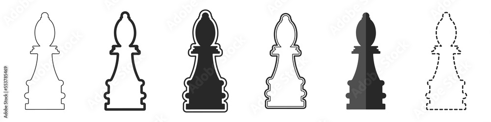 Poster queens chess pieces icon set vector. chess queen vector icon in different styles. set of stylish che