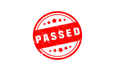 PASSED rubber stamp with grunge style on white background