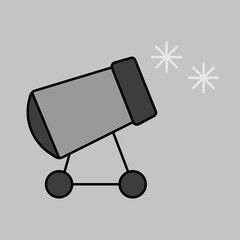 Snow cannon vector grayscale icon. Winter sign