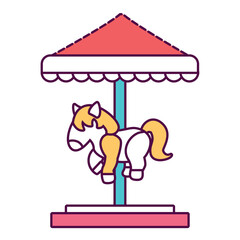Isolated horse carrousel amusement park icon Vector