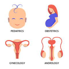 Gender and pregnancy icon set