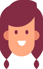 Girl face cartoon avatar