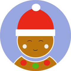 Gingerbread icon on a blue background. Christmas and New Year. Vector icon. Vector illustration.