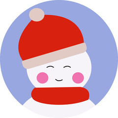 Snowmen icon on a blue background. Christmas and New Year. Vector icon. Vector illustration.