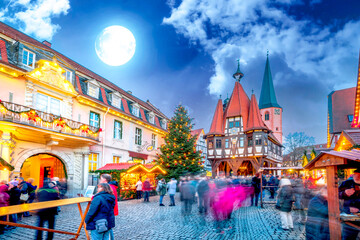 Weihnachtsmarkt, Michelstadt, Odenwald, Hessen, Deutschland 