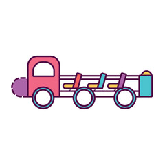 Isolated amusement park kid bus icon Vector
