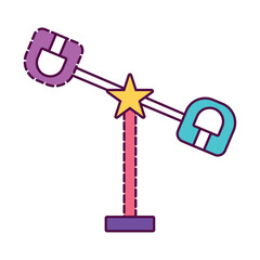 Isolated amusement park gravity ferris icon Vector