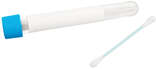 Tube containing a swab sample that has tested on COVID
