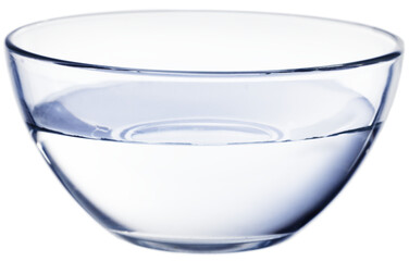 Glass bowl full of clear health water