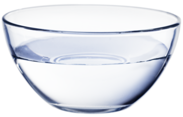 Glass bowl full of clear health water