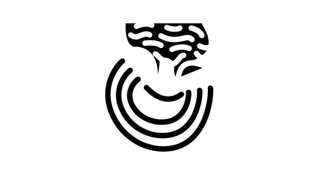 reishi mushroom glyph icon animation