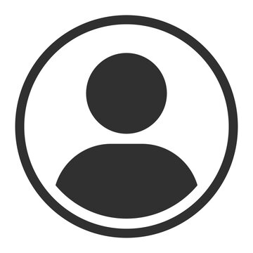 black and white profile picture vector icon