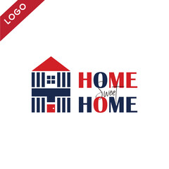 Multi-story luxury house logo with line concept.