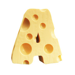 Capital A Cheese Alphabet Letters icon design PNG transparent background