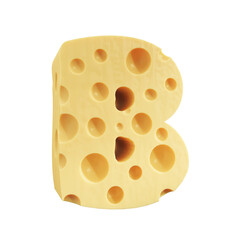 Capital B Cheese Alphabet Letters icon design PNG transparent background