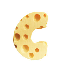 Fototapeta premium Capital C Cheese Alphabet Letters icon design PNG transparent background