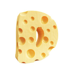 Capital D Cheese Alphabet Letters icon design PNG transparent background