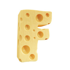 Capital F Cheese Alphabet Letters icon design PNG transparent background
