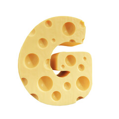 Capital G Cheese Alphabet Letters icon design PNG transparent background