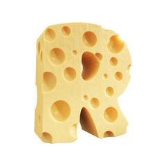 Capital R Cheese Alphabet Letters icon design PNG transparent background