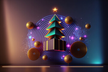  Christmas 3D background , gift boxes , christmas ornaments, wallpaper