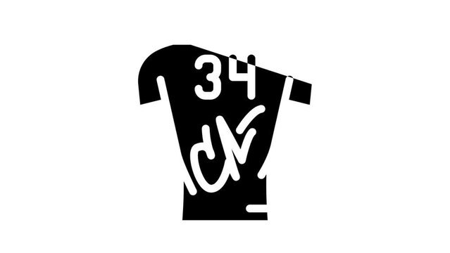 t-shirt with autograph glyph icon animation