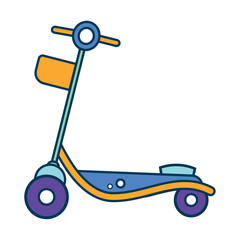 Isolated colored scooter toy icon Vector