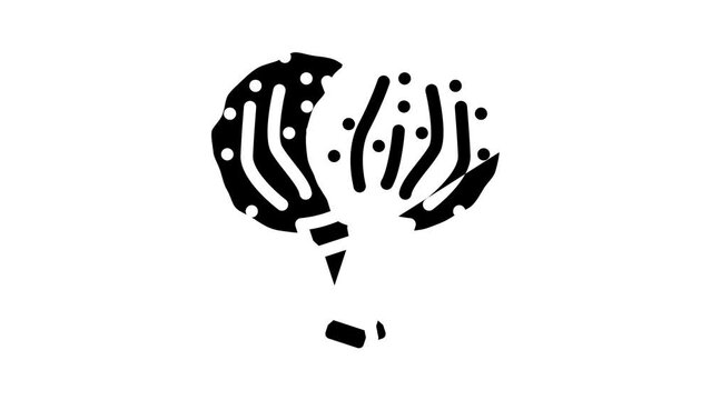 pompom for cheerleaders glyph icon animation
