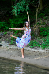 Photographs of Mandy swinging, in water, splashing ion Cheat Lake