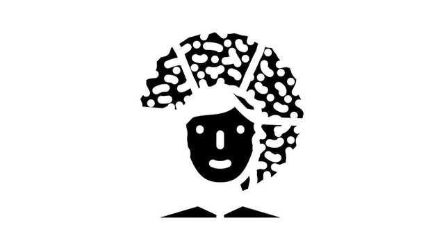wig fan glyph icon animation