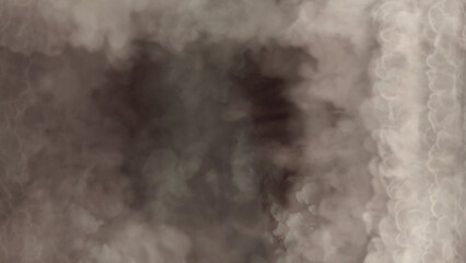 Side frame for content of heavy white smoke, isolated - abstract 3D rendering