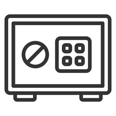 Safe for securities - icon, illustration on white background, outline style