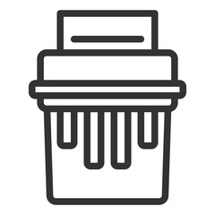 Paper shredder - icon, illustration on white background, outline style
