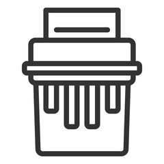 Paper shredder - icon, illustration on white background, outline style
