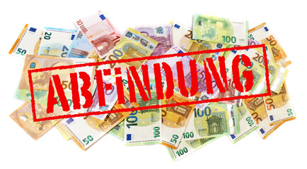 Abfindung Stempel - Euro Geldscheine; Banknoten Freigestellt