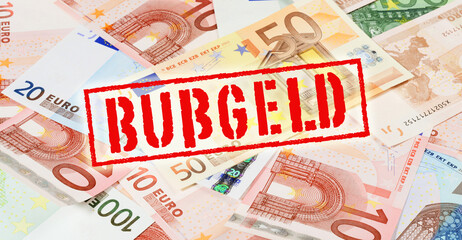 Bußgeld Stempel - Euro Geldscheine