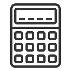 Office calculator - icon, illustration on white background, outline style